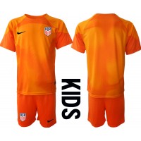 Camisa de time de futebol Estados Unidos Goleiro Replicas 1º Equipamento Infantil Mundo 2022 Manga Curta (+ Calças curtas)